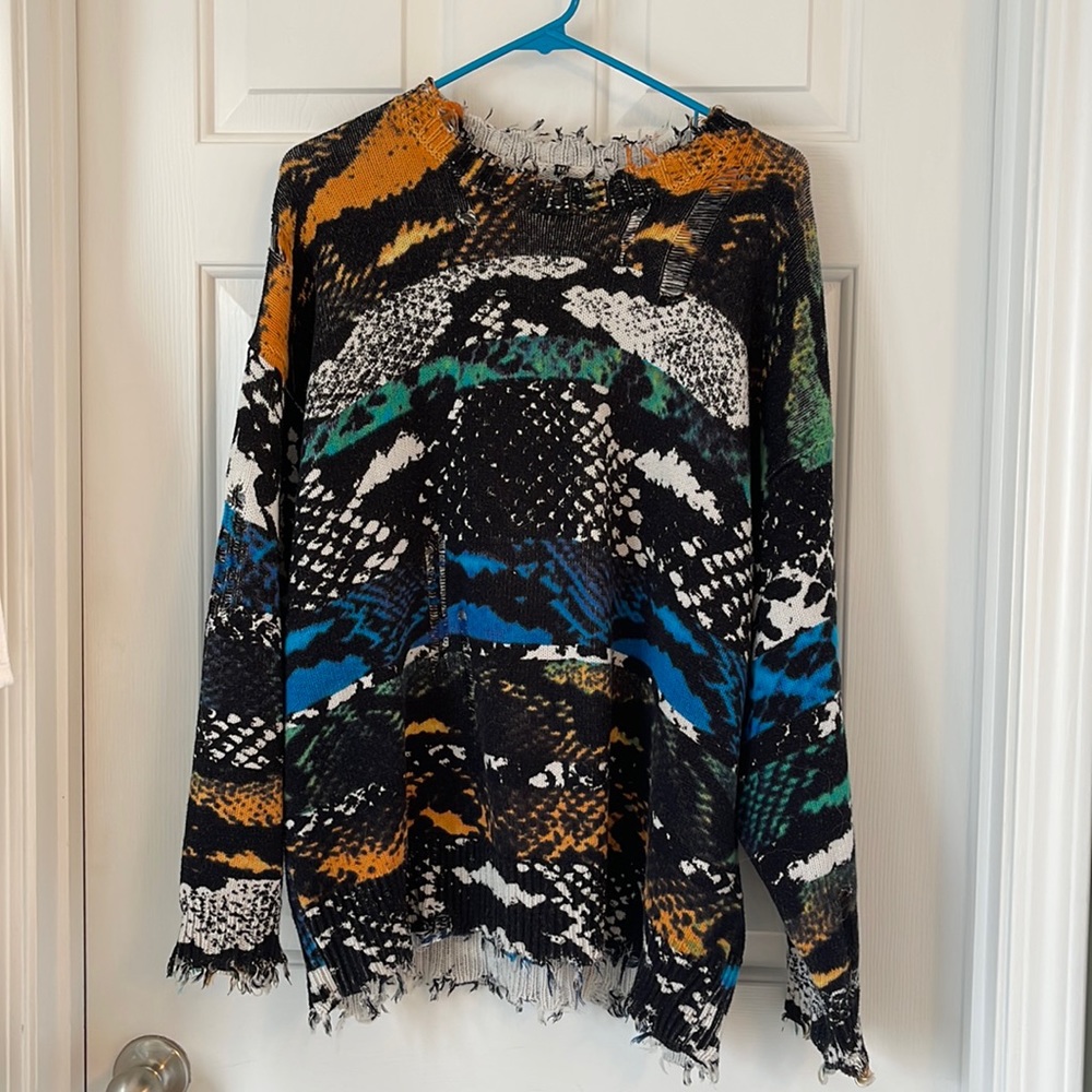 R13 snake print sweater S